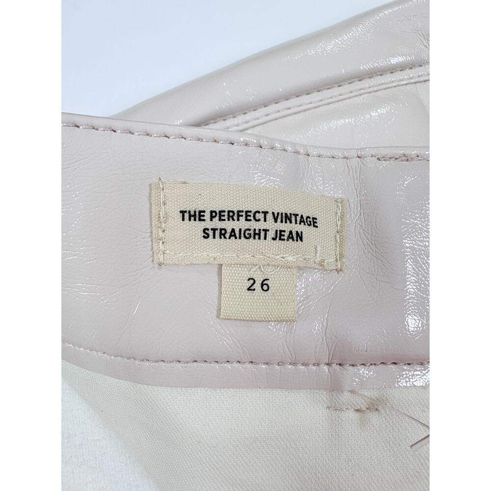 Quiet Luxury Faux Leather Coated Straight Jeans Madewell Perfect Vintage 26 NWT - Picture 7 of 16